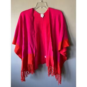 J. Maria Orange and Pink Poncho Cardigan
